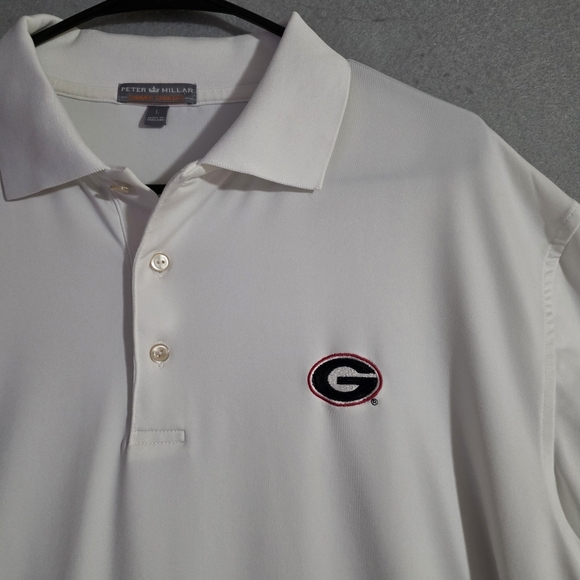 Peter Millar White Georgia Bulldogs Summer Comfort Performance Polo Size Large - Picture 5 of 10